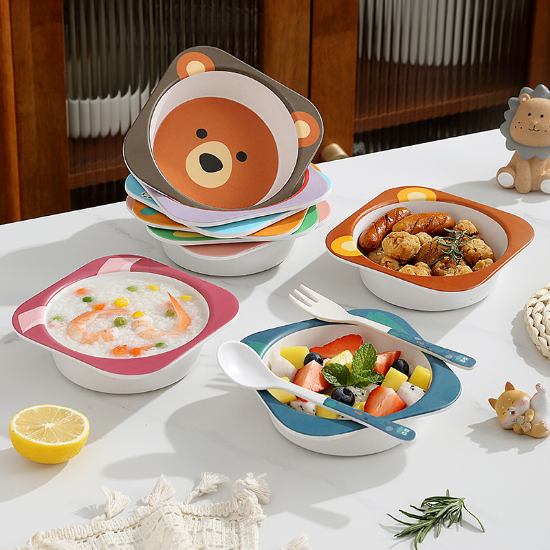 Baby Food With Fiber - Tigelas de bebê com colher, sem