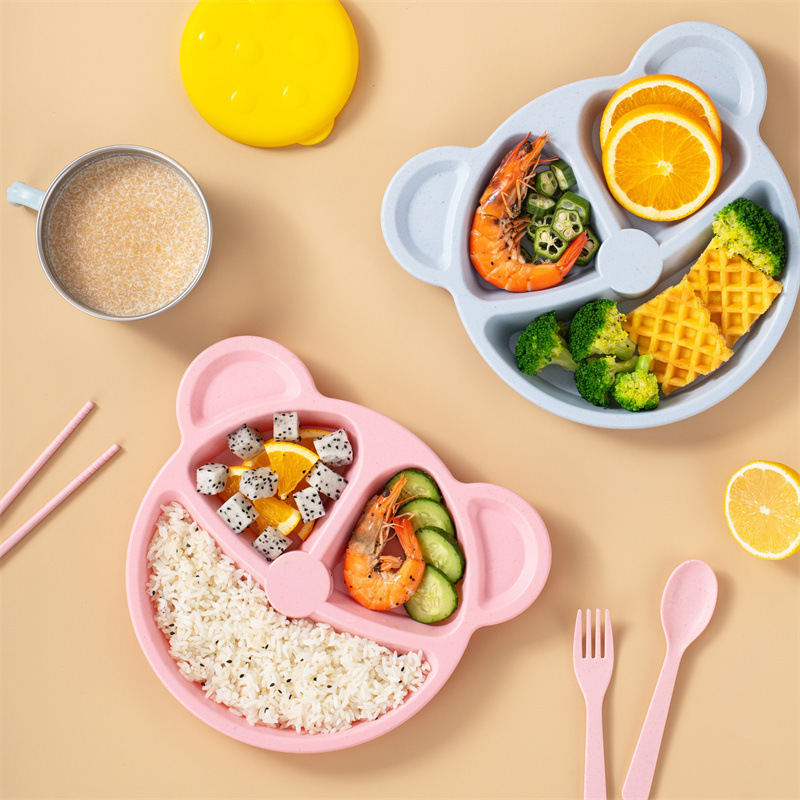 Baby Food Menu - 3 pçs/set palha de trigo conjunto