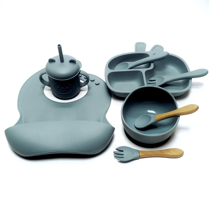 Baby Food Menu - Baby's Silicone Tableware Set, Food Grade,