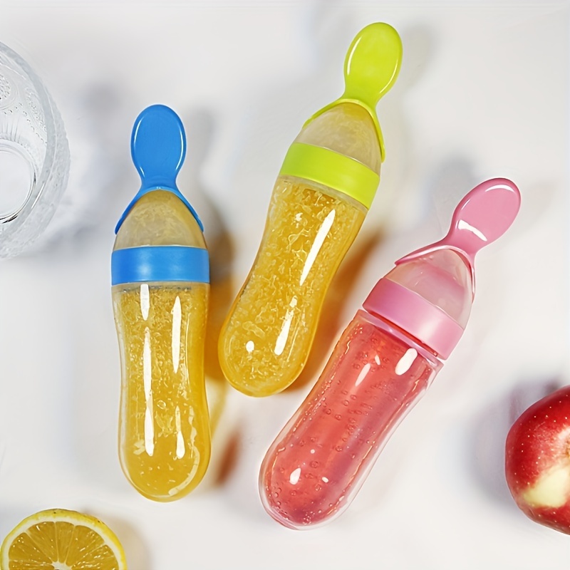 Baby Food Dispensing Spoon - Garrafa de silicone para alimentação de