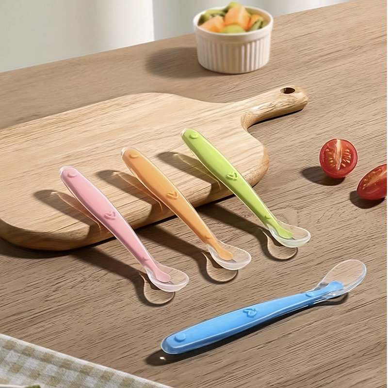 Baby Food Dispensing Spoon - Colher de Silicone Macia para Bebês