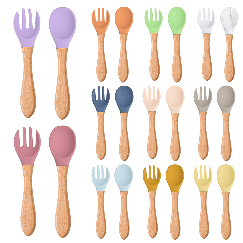 Baby Food Dispensing Spoon - 2 pçs/set bebê colher de silicone