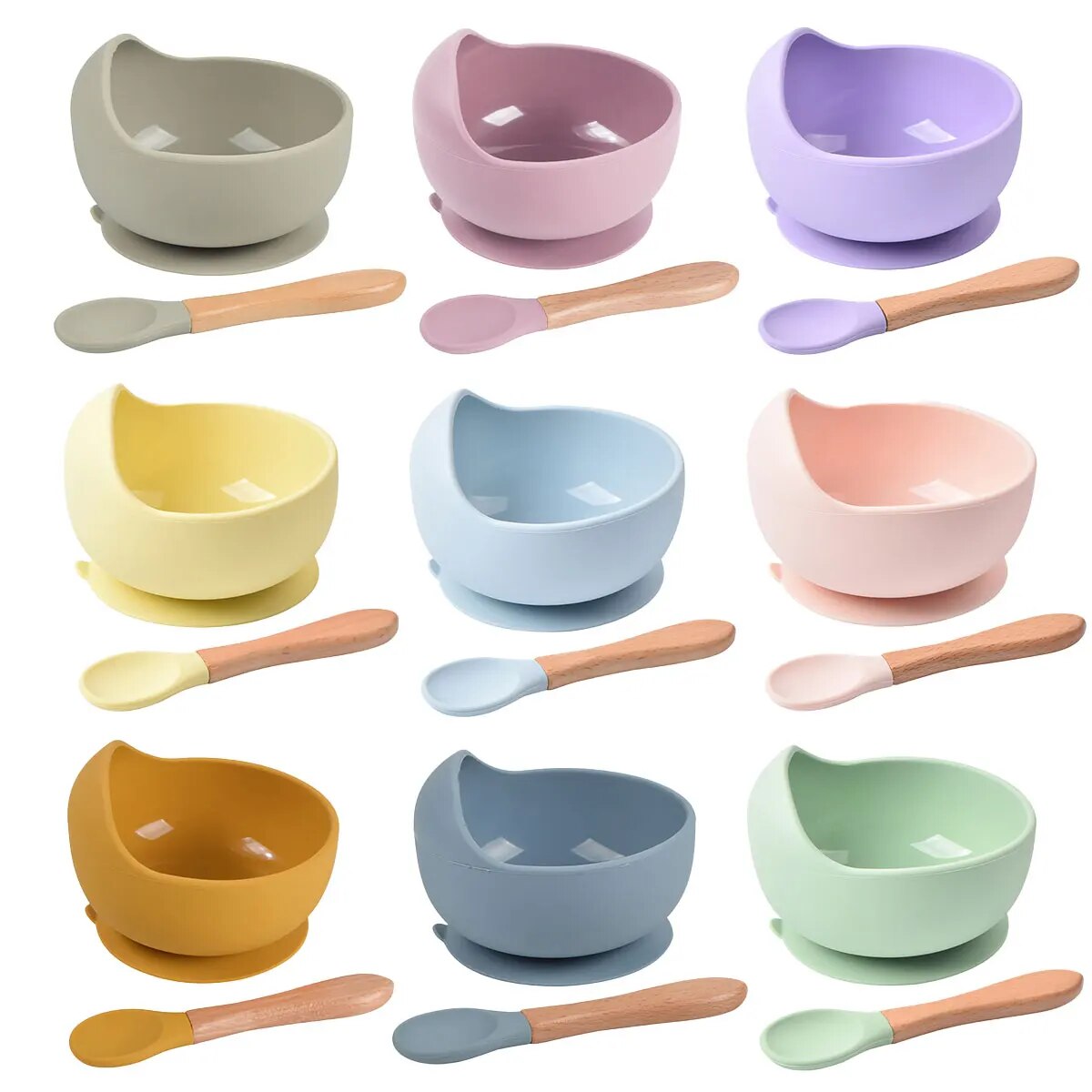 Baby Food Menu - Silicone bebê alimentação tigela talheres para
