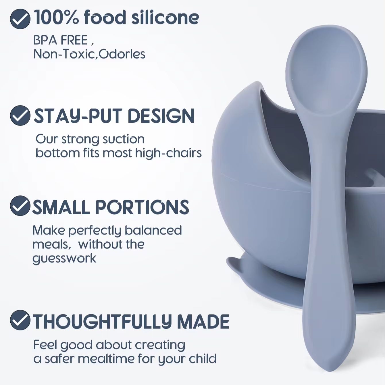 Tigela de silicone com ventosa - Baby Food Quantity avaliação e preço
