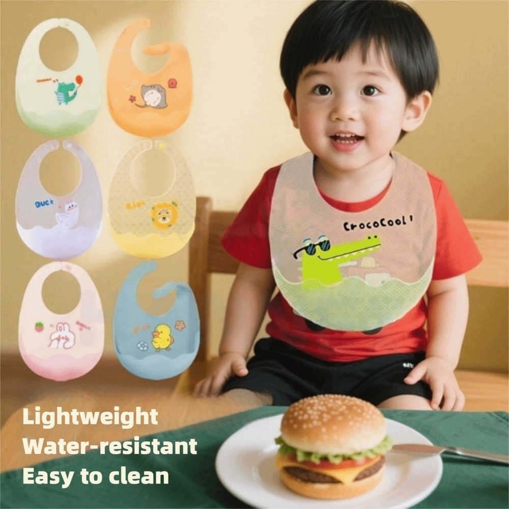 Babadores de Silicone Impermeá - Baby Food Apron avaliação e preço