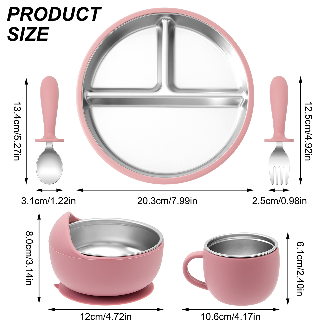 5 pçs pratos de aço inoxidável - Baby Food Menu avaliação e preço