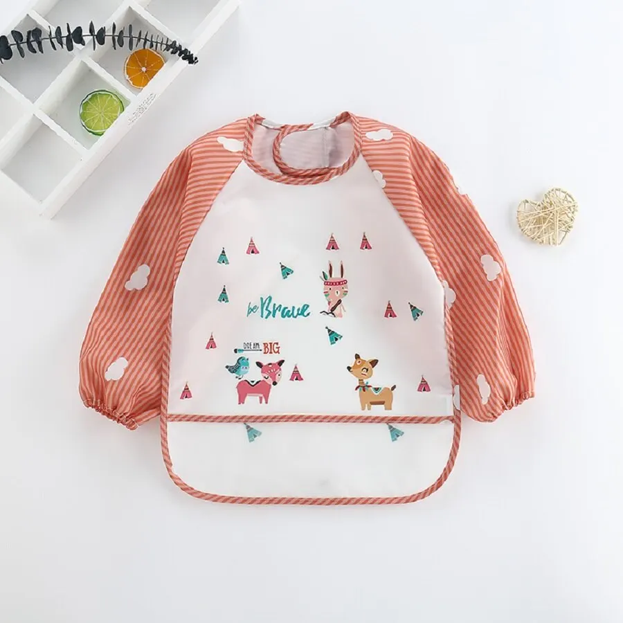 For1-3year bebê manga longa ca - Baby Food Apron avaliação e preço