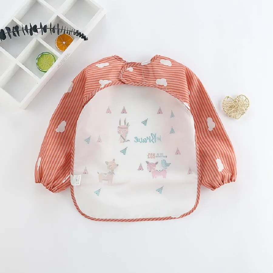 For1-3year bebê manga longa ca - Baby Food Apron avaliação e preço
